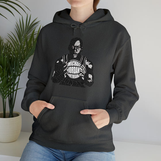 Michael Jordan Basketball | Unisex Hooded Hoodie Sweatshirt  | Calligram Word Design