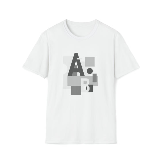 Abstract Letter Shapes V8 | Unisex Soft Style Tee T-Shirt | Embrace Your Vibe