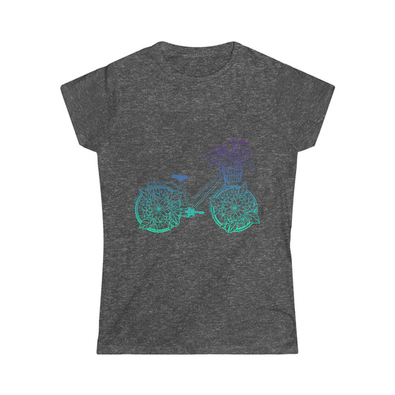 Boho Shirt | Tulip Bicycle Flowers Bike |  Bohemian Women’s Soft style Tee T-shirt