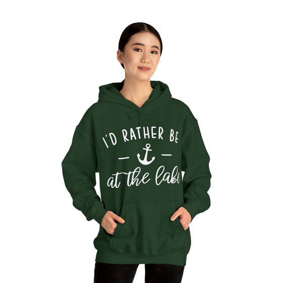 Rather Be at Lake Boating Sweatshirt | Unisex Hooded Hoodie Sweatshirt