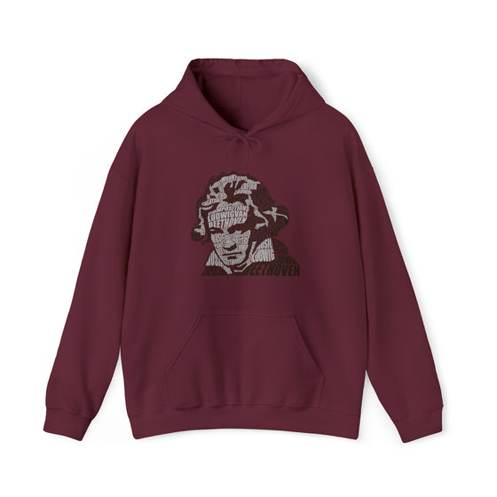Ludwig van Beethoven Symphony Music | Unisex Hooded Hoodie Sweatshirt | Embrace Your Vibe | Calligram Word Design