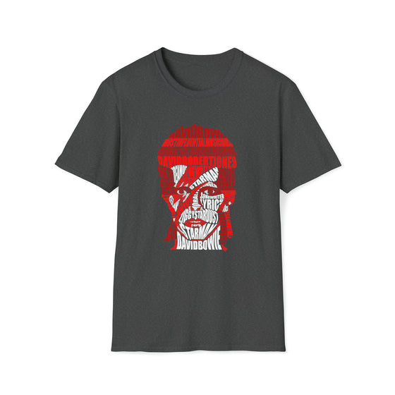 David Bowie | Unisex Soft Style Tee T-Shirt | Embrace Your Vibe | Calligram Word Design