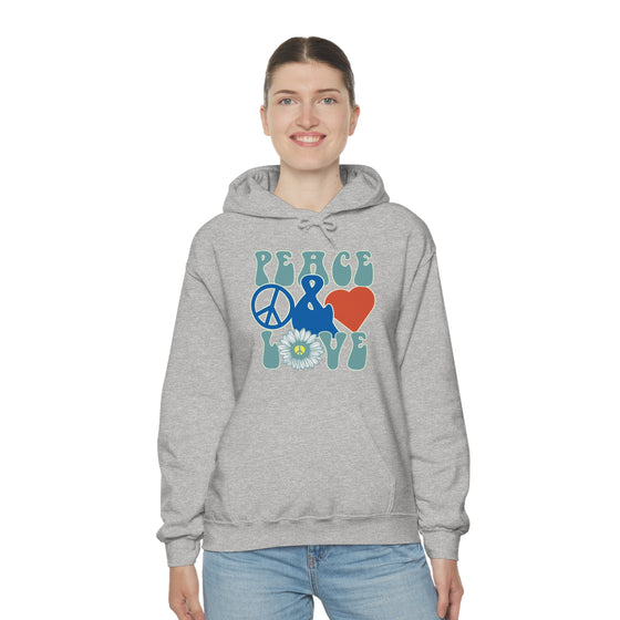 Chill Stitch – Peace & Love - Unisex Hooded Hoodie Sweatshirt – Embrace Your Vibe