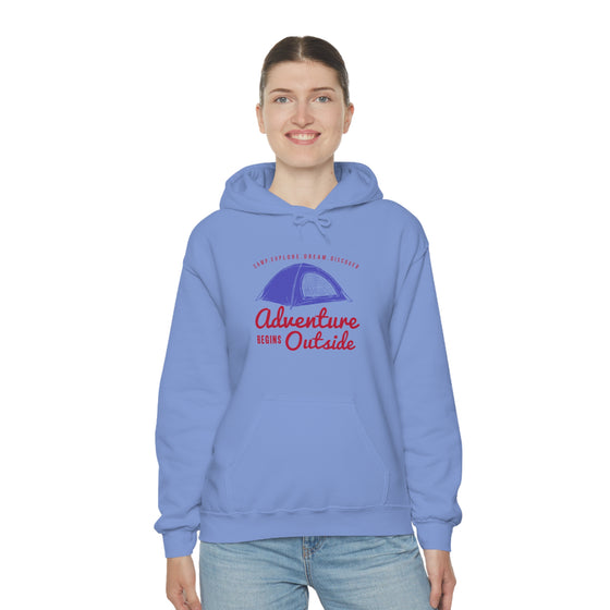 Chill Stitch – Outside Your Tent Adventure - Unisex Hooded Hoodie Sweatshirt – Embrace Your Vibe