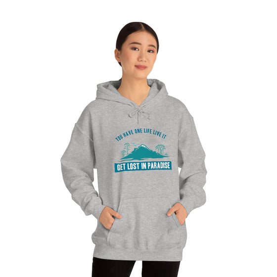 Chill Stitch – Get Lost in Paradise - Unisex Hooded Hoodie Sweatshirt – Embrace Your Vibe