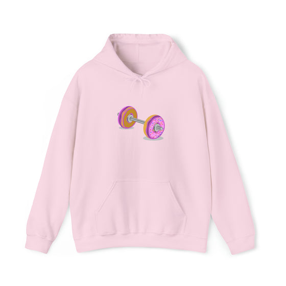 Doughnut Barbell Foodie Sweatshirt | Abstract Unisex Hooded Hoodie Sweatshirt