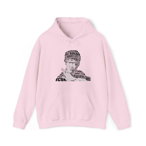 Bruce Lee | Unisex Hooded Hoodie Sweatshirt | Embrace Your Vibe | Calligram Word Design