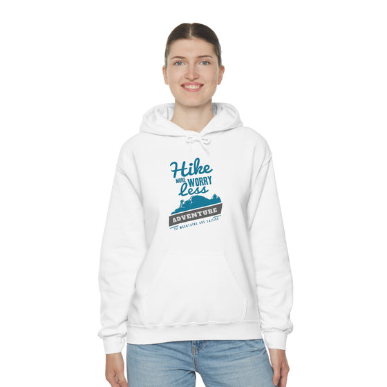 Chill Stitch – Hike More Worry Less - Unisex Hooded Hoodie Sweatshirt – Embrace Your Vibe