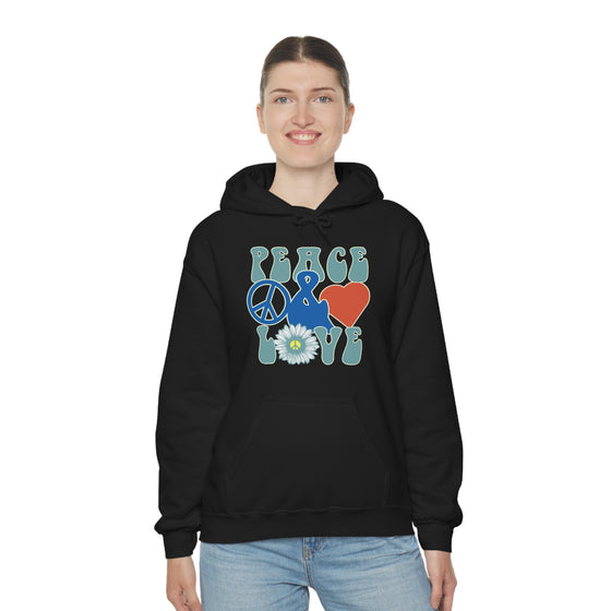 Chill Stitch – Peace & Love - Unisex Hooded Hoodie Sweatshirt – Embrace Your Vibe