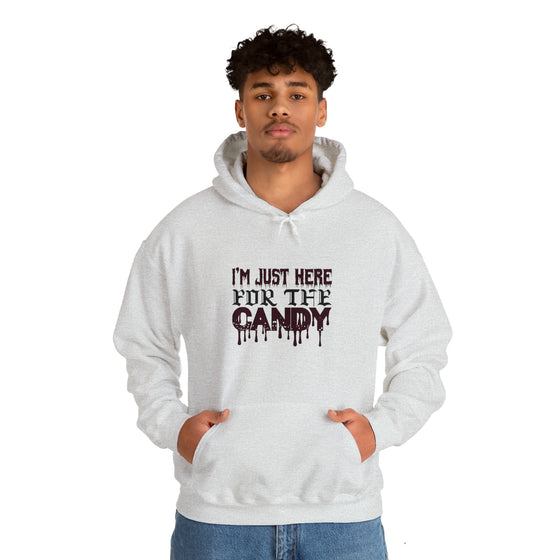 Halloween Sweatshirt | Just Here For The Candy | Unisex Hooded Hoodie Sweatshirt