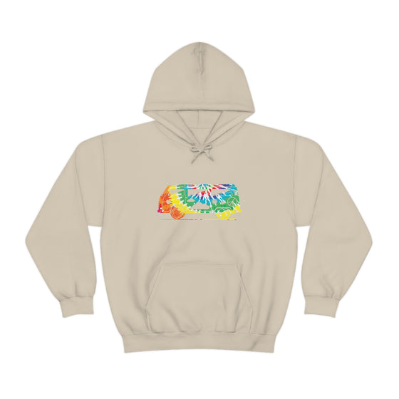 Chill Stitch – VW Tie-dye Van - Unisex Hooded Hoodie Sweatshirt – Embrace Your Vibe