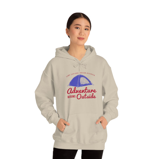 Chill Stitch – Outside Your Tent Adventure - Unisex Hooded Hoodie Sweatshirt – Embrace Your Vibe