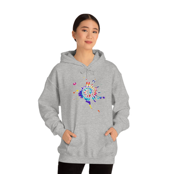 Chill Stitch – Peace Sign Color Splat - Unisex Hooded Hoodie Sweatshirt – Embrace Your Vibe