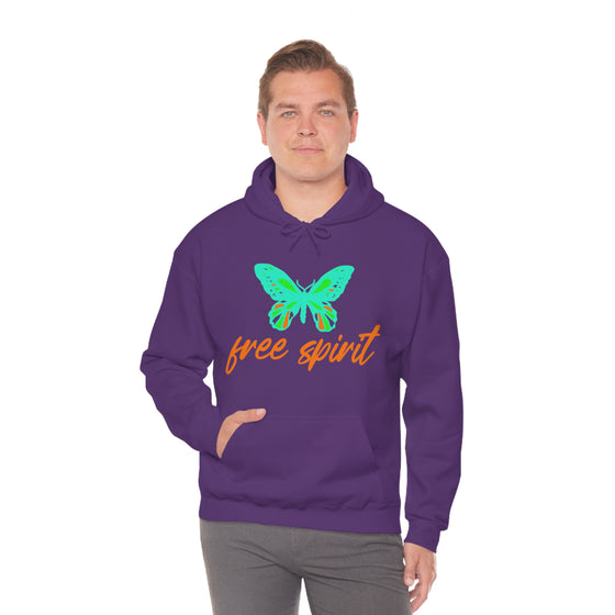 Chill Stitch – Free Spirit Butterfly - Unisex Hooded Hoodie Sweatshirt – Embrace Your Vibe