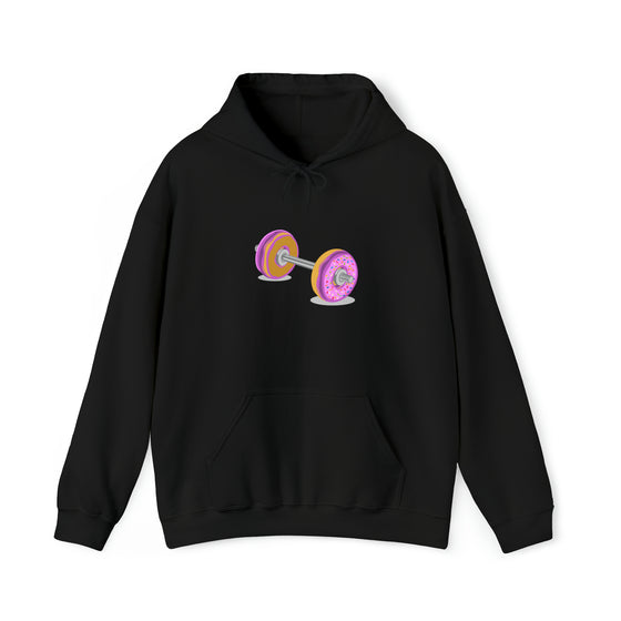 Doughnut Barbell Foodie Sweatshirt | Abstract Unisex Hooded Hoodie Sweatshirt