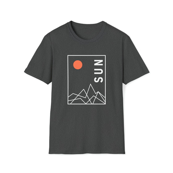 Abstract Sun Multiple Peaks Shapes V5  |  Unisex Soft Style Tee T-Shirt  |  Embrace Your Vibe