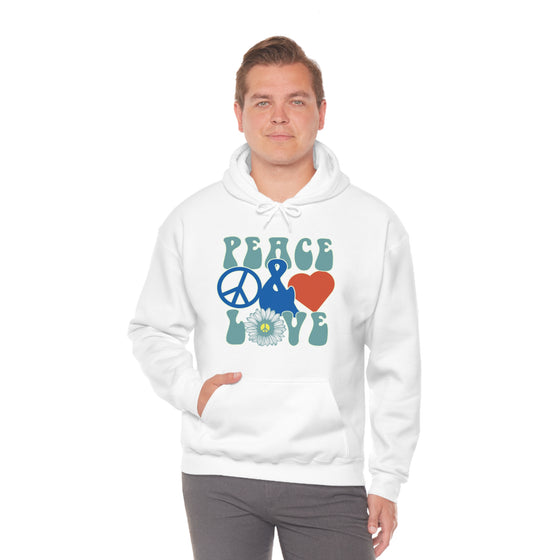 Chill Stitch – Peace & Love - Unisex Hooded Hoodie Sweatshirt – Embrace Your Vibe