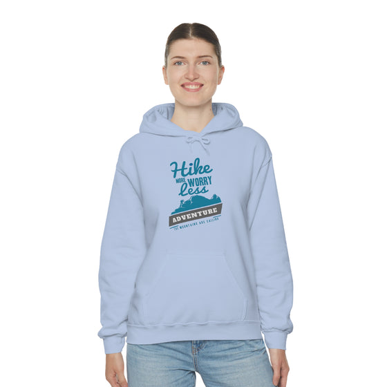 Chill Stitch – Hike More Worry Less - Unisex Hooded Hoodie Sweatshirt – Embrace Your Vibe