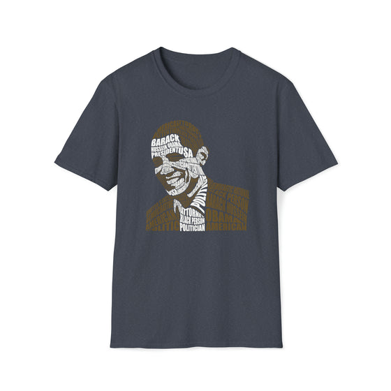Barack Obama President | Unisex Soft Style Tee T-Shirt | Embrace Your Vibe | Calligram Word Design