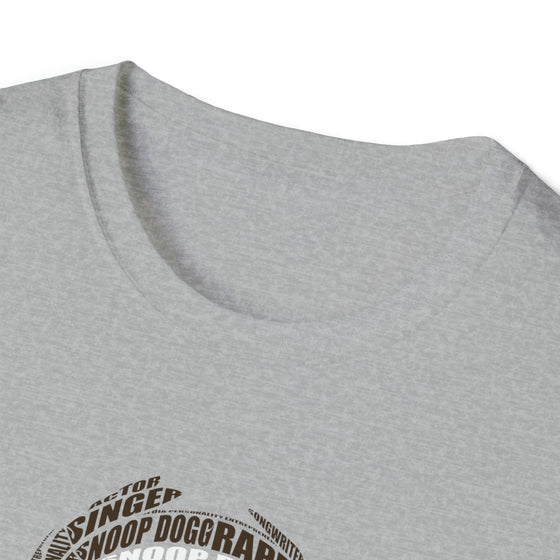 Snoop Dogg Rapper | Unisex Soft Style Tee T-Shirt  | Calligram Word Design