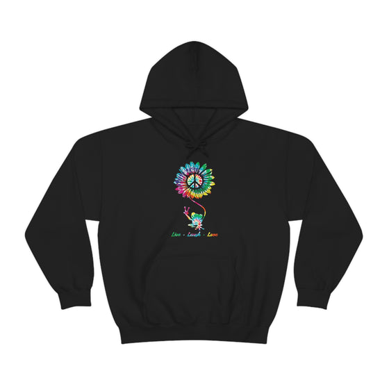 Chill Stitch – Peace Live Frog Tie-Dye - Unisex Hooded Hoodie Sweatshirt – Embrace Your Vibe
