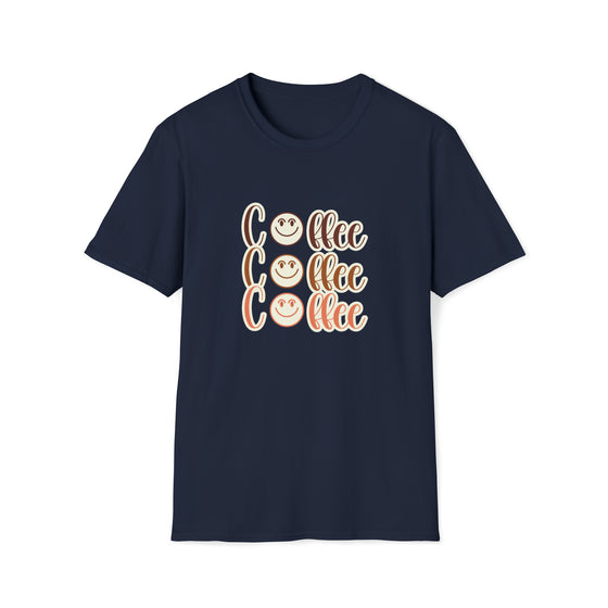 Coffee Bean Smile Face | Coffee Latte Drink | Unisex Soft Style Tee T-Shirt  | Chill Stitch Clothing