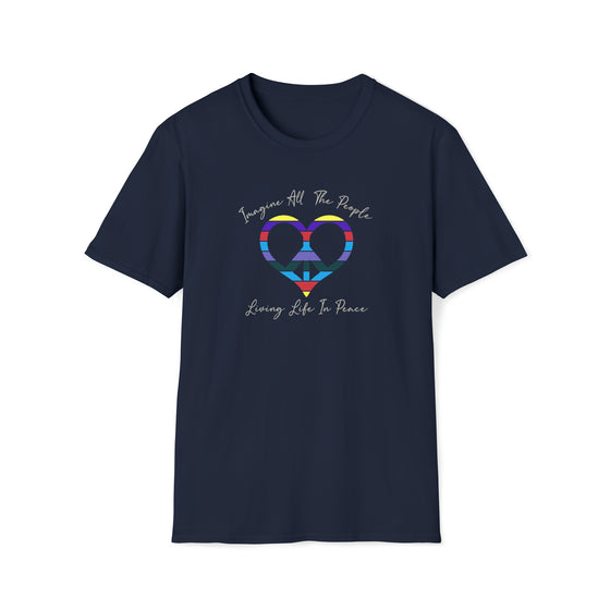 All People Living Peace Hippie Earth Design | Unisex Soft Style T-Shirt | Embrace Your Vibe