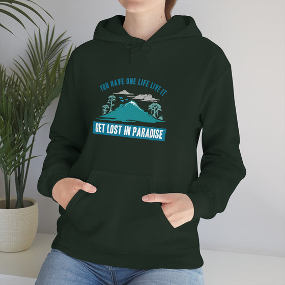 Chill Stitch – Get Lost in Paradise - Unisex Hooded Hoodie Sweatshirt – Embrace Your Vibe