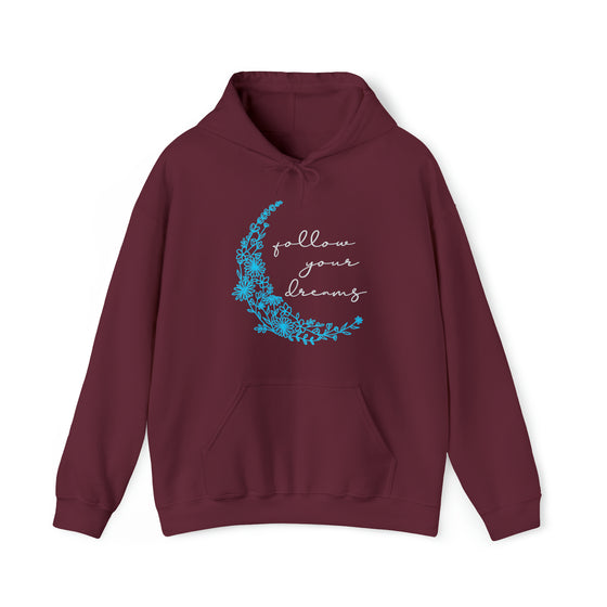 Boho Follow Your Dreams Moon Crescent | Unisex Hooded Hoodie Sweatshirt | Embrace Your Vibe