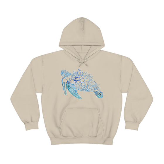 Floral Mandala Sea Turtle Sweatshirt | Unisex Hooded Hoodie Sweatshirt