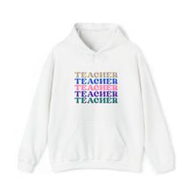  Teacher Life Sweatshirt | Teaching Teacher Repeat | Unisex Hooded Hoodie Sweatshirt