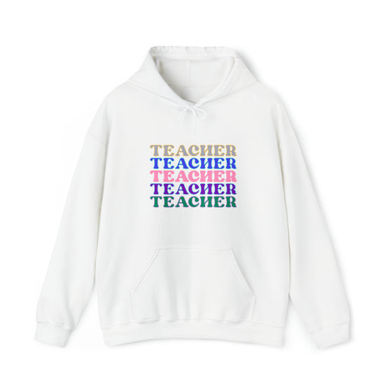 Teacher Life Sweatshirt | Teaching Teacher Repeat | Unisex Hooded Hoodie Sweatshirt