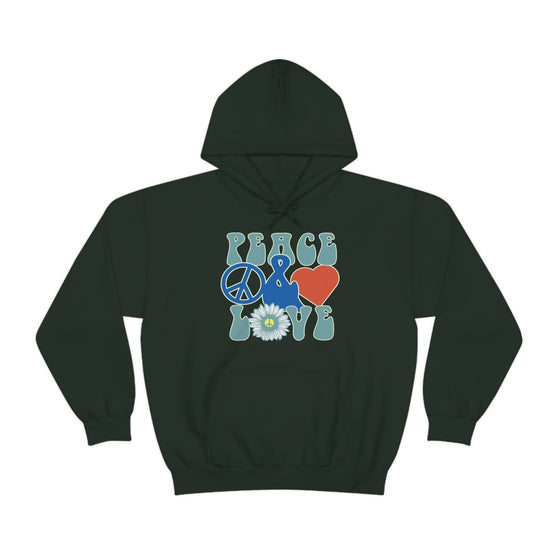 Chill Stitch – Peace & Love - Unisex Hooded Hoodie Sweatshirt – Embrace Your Vibe