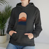 Abstract Shapes Sunrise Sunset Window Landscape  V14 | Abstract | Minimalist | Modern  Unisex Hooded Hoodie Sweatshirt