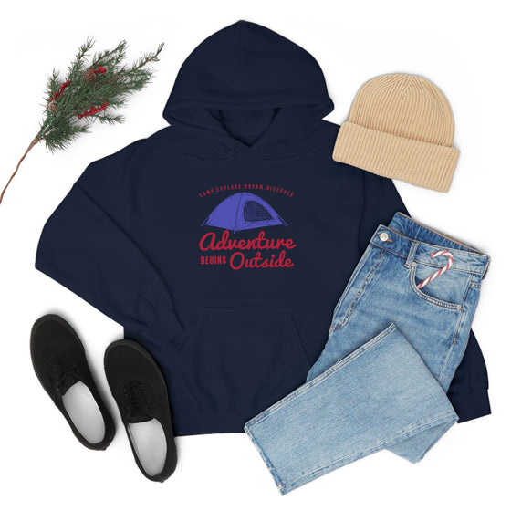 Chill Stitch – Outside Your Tent Adventure - Unisex Hooded Hoodie Sweatshirt – Embrace Your Vibe