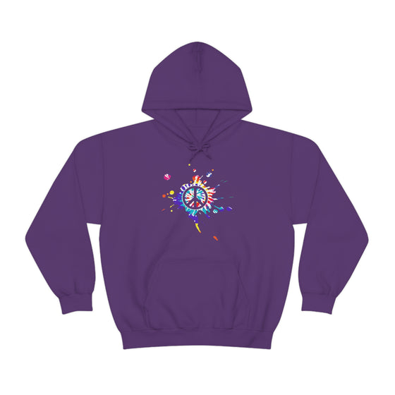 Chill Stitch – Peace Sign Color Splat - Unisex Hooded Hoodie Sweatshirt – Embrace Your Vibe