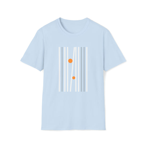 Abstract Bar Lines Trapped Dots Shapes V23  |  Unisex Soft Style Tee T-Shirt | Embrace Your Vibe