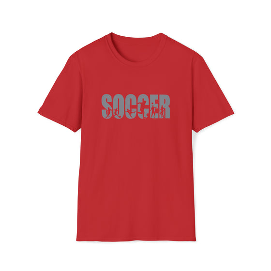 Soccer Shirt | Soccer Athlete Silhouettes | Unisex Soft Style T-Shirt Tee