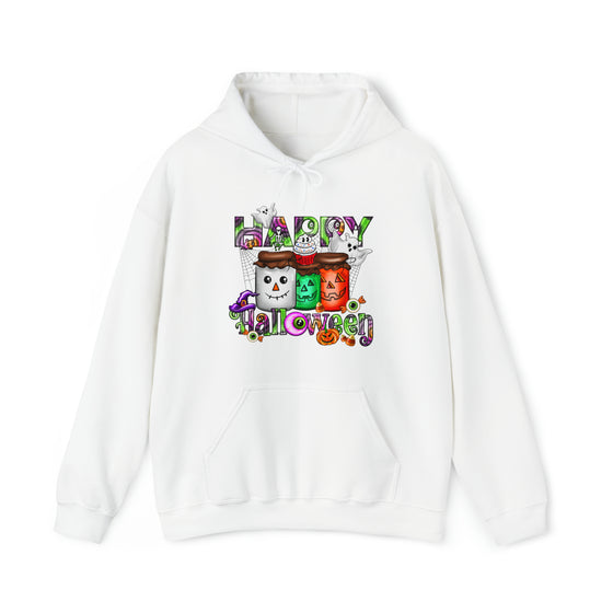 Halloween Sweatshirt | Happy Halloween Jars | Unisex Hooded Hoodie Sweatshirt