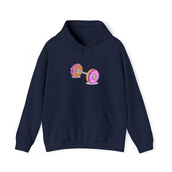 Doughnut Barbell Foodie Sweatshirt | Abstract Unisex Hooded Hoodie Sweatshirt