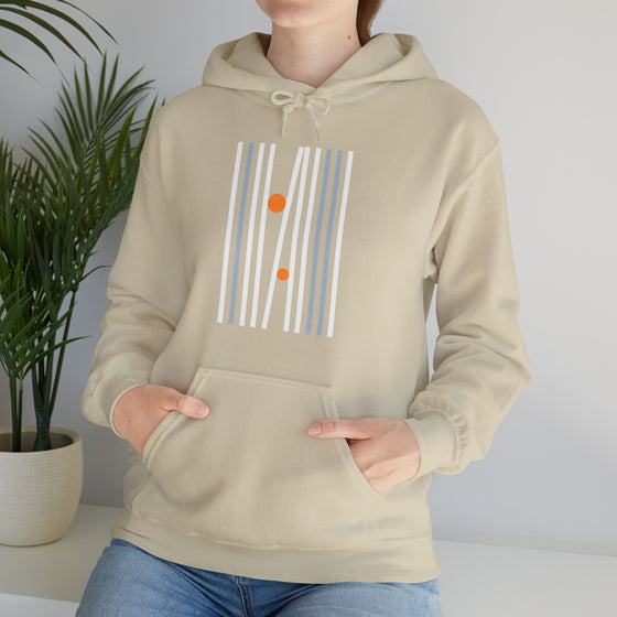 Abstract Shapes V23 Barcode Dots | Abstract | Minimalist | Modern  Unisex Hooded Hoodie Sweatshirt | Embrace Your Vibe