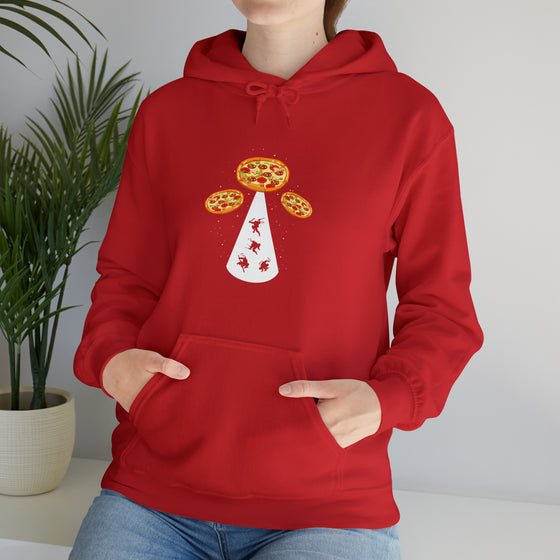 Pizza UFO Ninja Aliens Foodie Sweatshirt | Abstract Unisex Hooded Hoodie Sweatshirt