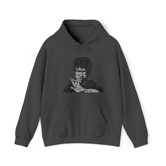 Bruce Lee | Unisex Hooded Hoodie Sweatshirt | Embrace Your Vibe | Calligram Word Design
