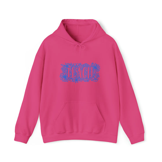 Teacher Life Hoodie | Teaching Teach Flowers | Unisex Hooded Hoodie Sweatshirt