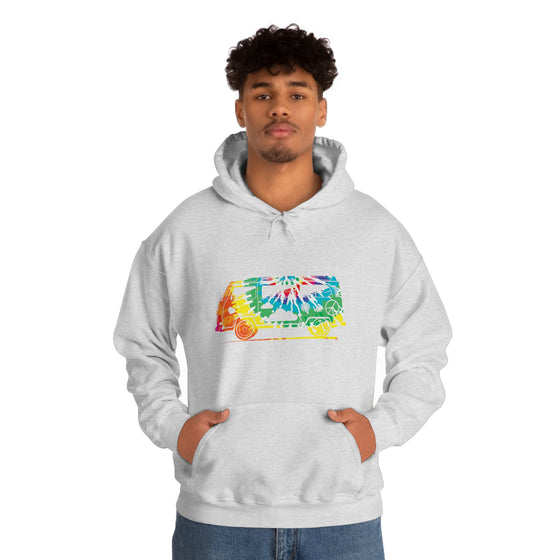 Chill Stitch – VW Tie-dye Van - Unisex Hooded Hoodie Sweatshirt – Embrace Your Vibe