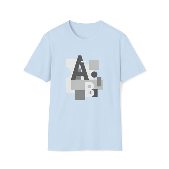Abstract Letter Shapes V8 | Unisex Soft Style Tee T-Shirt | Embrace Your Vibe