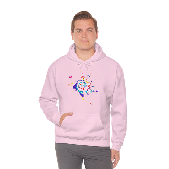 Chill Stitch – Peace Sign Color Splat - Unisex Hooded Hoodie Sweatshirt – Embrace Your Vibe