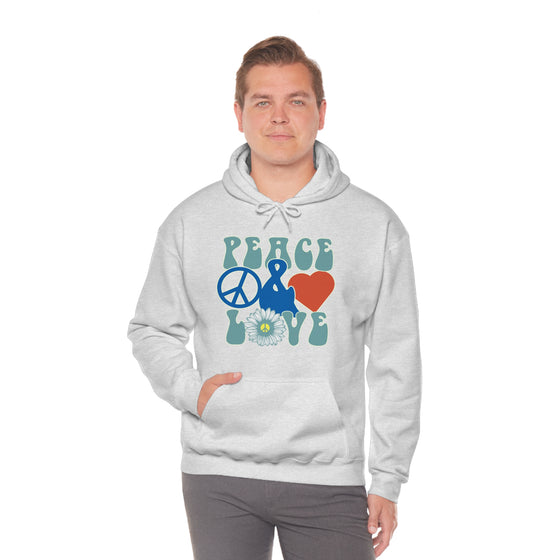 Chill Stitch – Peace & Love - Unisex Hooded Hoodie Sweatshirt – Embrace Your Vibe