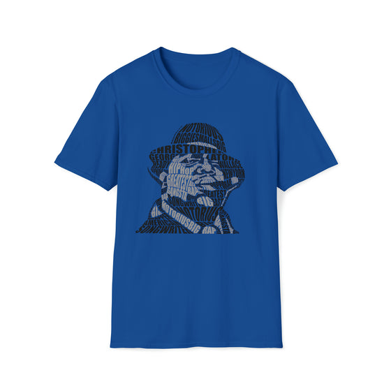 Notorious Big Rapper | Unisex Soft Style Tee T-Shirt | Calligram Word Design