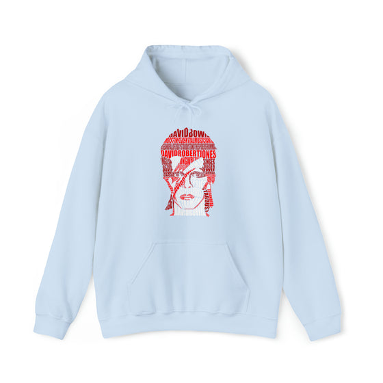 David Bowie | Unisex Hooded Hoodie Sweatshirt | Embrace Your Vibe | Calligram Word Design